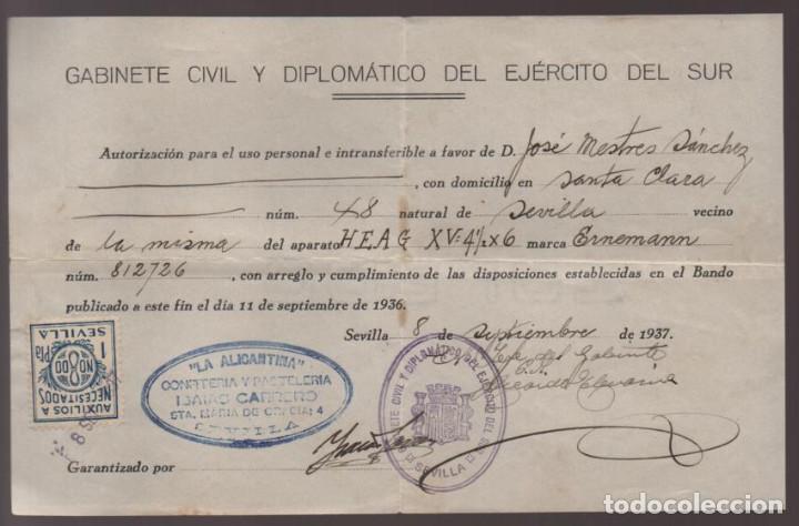 Militaria: SEVILLA.- APARATO DE RADIO- GABINETE CIVIL Y DIPLOMATICO EJERCITO DEL SUR,- VER FOTO
