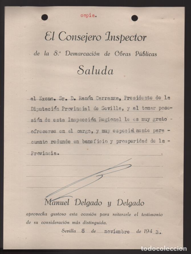 Militaria: SEVILLA.- SALUDA-- EL CONSEJERO INSPECTOR- VER FOTO