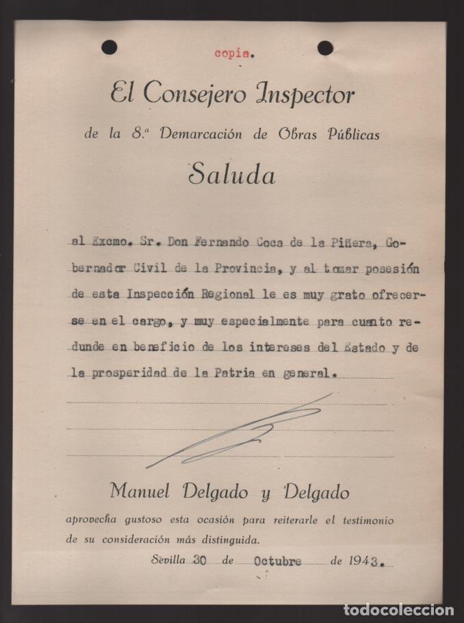 Militaria: SEVILLA.- SALUDA-- EL CONSEJERO INSPECTOR- VER FOTO