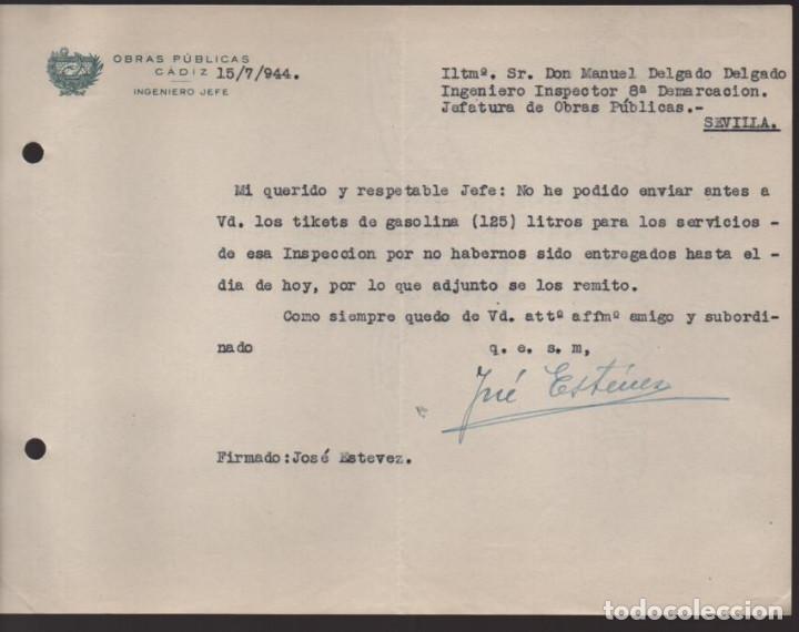 Militaria: SEVILLA,- OBRAS PUBLICAS- INGINIERO JEFE- TIKET DE GASOLINA- VER FOTO