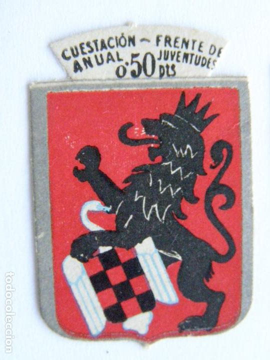Militaria: EMBLEMA 50 CENTIMOS CUESTACION ANUAL FRENTE DE JUVENTUDES