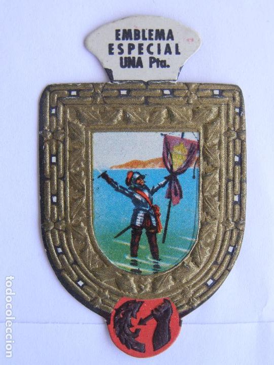 Militaria: EMBLEMA AUXILIO SOCIAL ESPECIAL 1 PESETA. SERIE E, N&Uacute;MERO 13