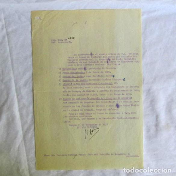 Militaria: Documento 1938 Burgos, Batall&oacute;n de Zapadores de Marruecos