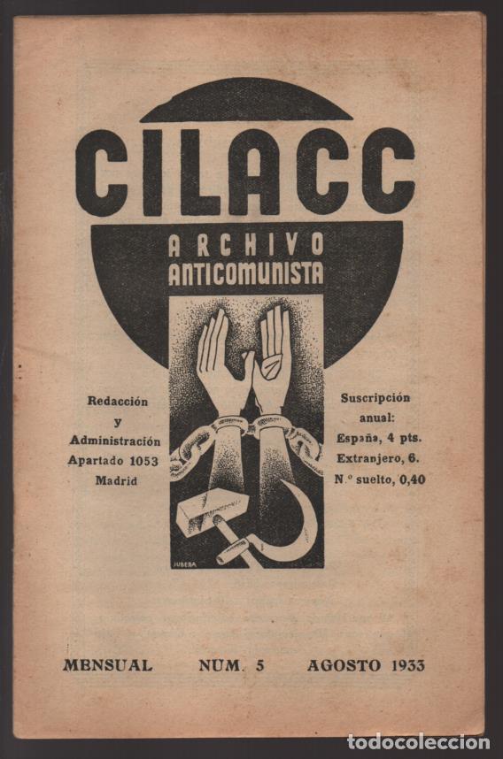 Militaria: CILACC--CENTRO INTERNACIONAL LUCHA ACTIVA CONTRA EL COMUNISMO. N&ordm; 5 -AGOST -1933, VER FOTOS