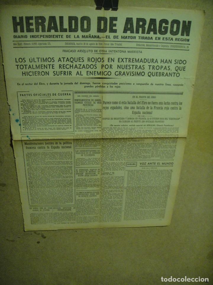 Military Antiques: heraldo de aragon , hoja de portada , agosto de 1938 - frente del ebro
