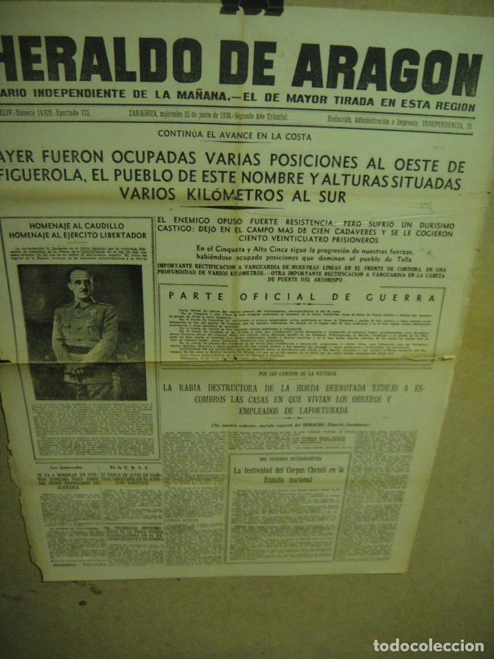 Military Antiques: heraldo de aragon , hoja de portada - junio de 1938 - figuerola , alto cinca