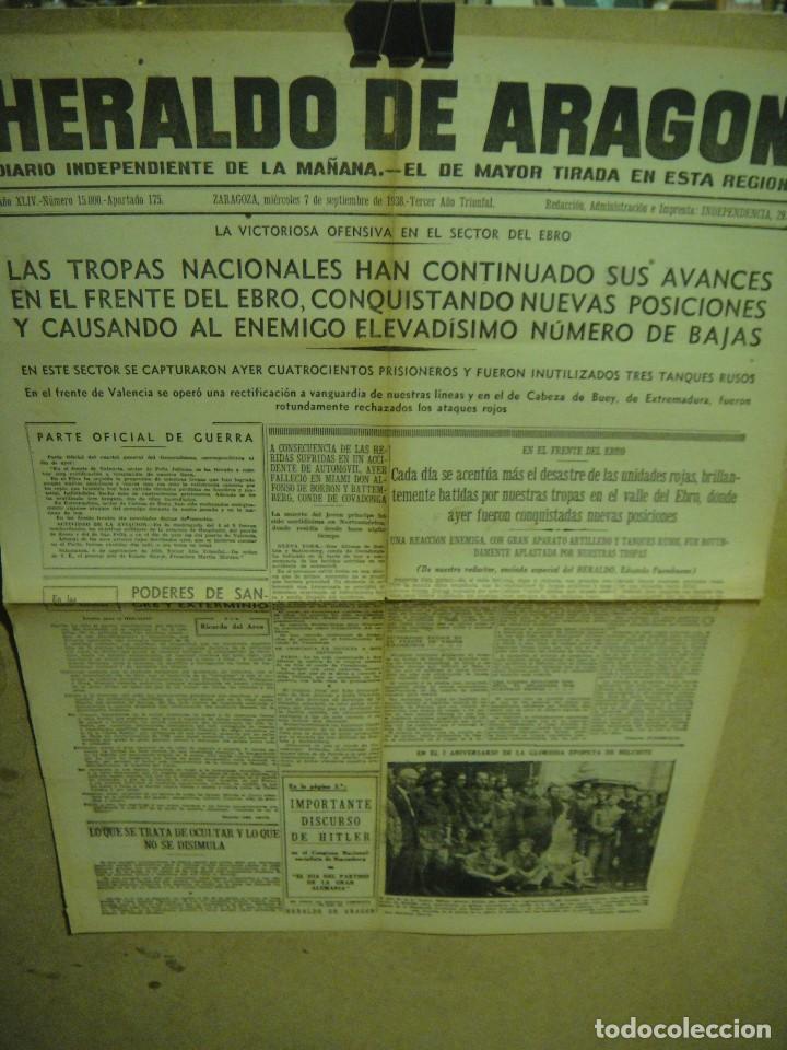 Military Antiques: heraldo de aragon , hoja de portada - septiembre de 1938 - frente del ebro