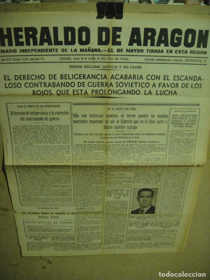 Military Antiques: heraldo de aragon , tres hojas - octubre de 1938 - frente del ebro , fotos liberacion del alcazar