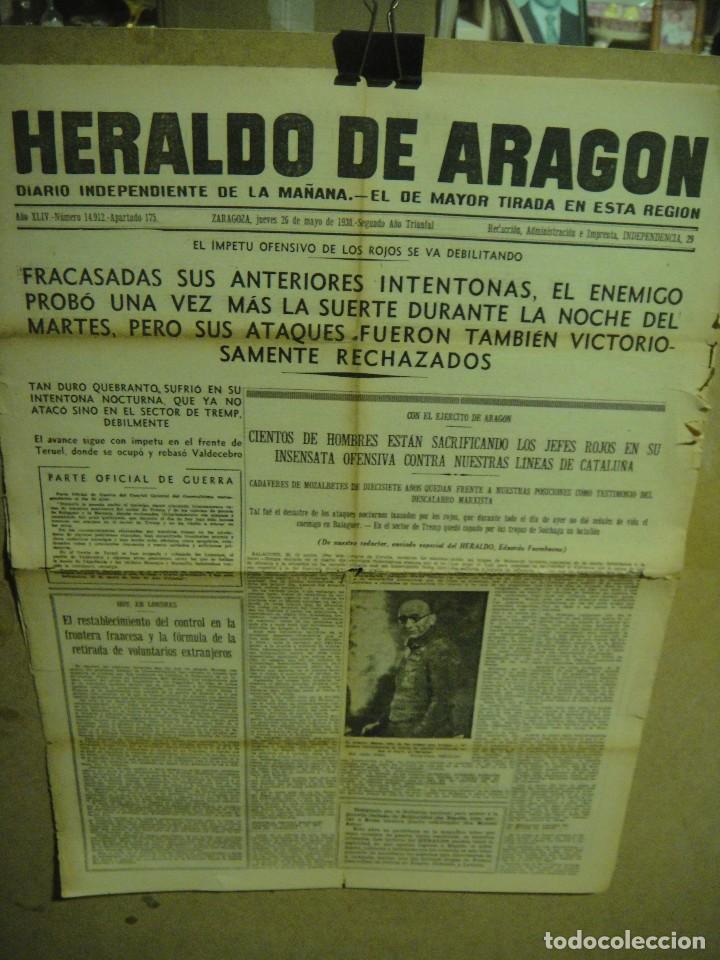 Military Antiques: heraldo de aragon , dos hojas - mayo de 1938 - frente del ebro