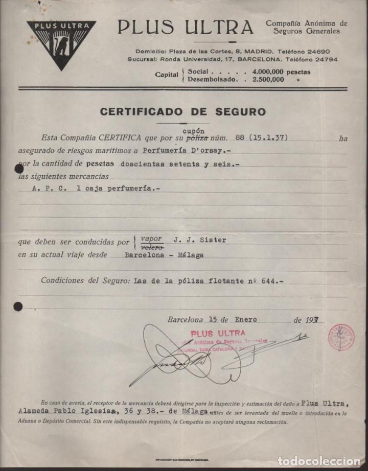 Militaria: BARCELONA, CARTA COMERCIAL-CONTROL OBRERO U.G.T. C.N.T. -PLUS ULTA- ENERO 1937, VER FOTO