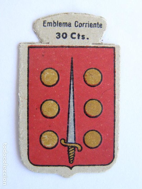 Military Antiques: EMBLEMA CORRIENTE AUXILIO SOCIAL 30 CENTIMOS