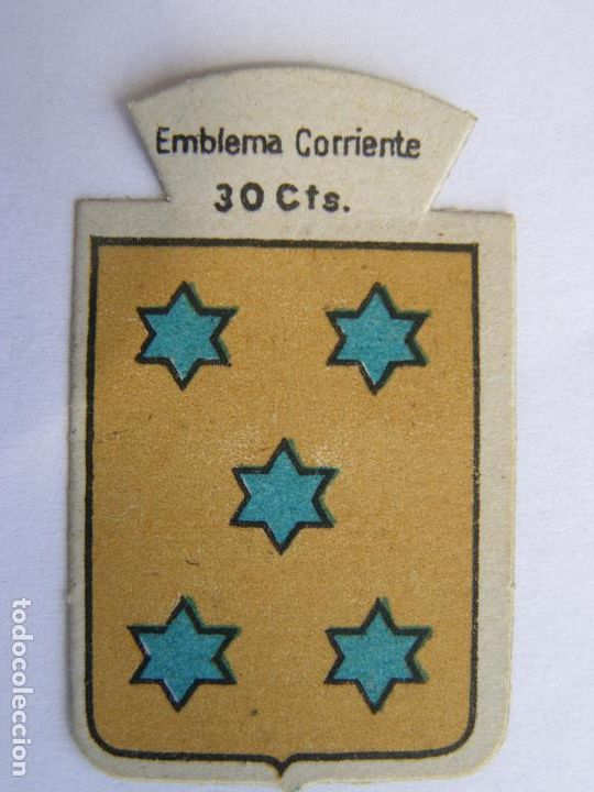 Military Antiques: EMBLEMA CORRIENTE AUXILIO SOCIAL 30 CENTIMOS