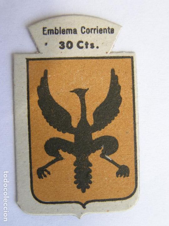 Military Antiques: EMBLEMA CORRIENTE AUXILIO SOCIAL 30 CENTIMOS