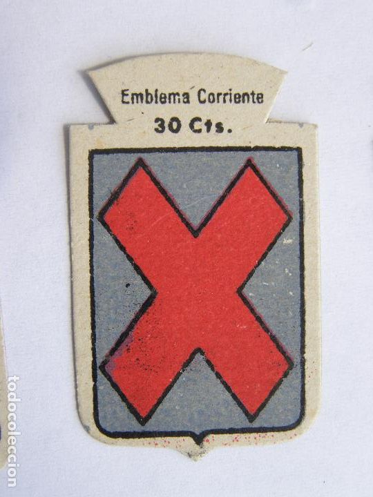 Military Antiques: EMBLEMA CORRIENTE AUXILIO SOCIAL 30 CENTIMOS