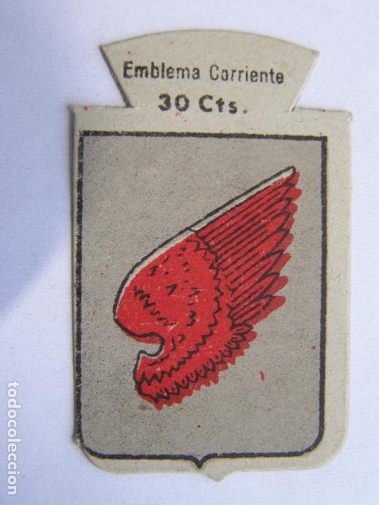 Military Antiques: EMBLEMA CORRIENTE AUXILIO SOCIAL 30 CENTIMOS