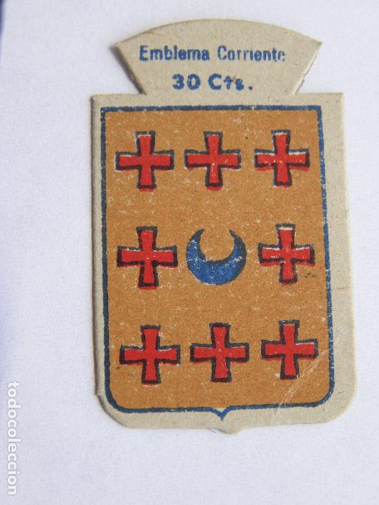 Military Antiques: EMBLEMA CORRIENTE AUXILIO SOCIAL 30 CENTIMOS
