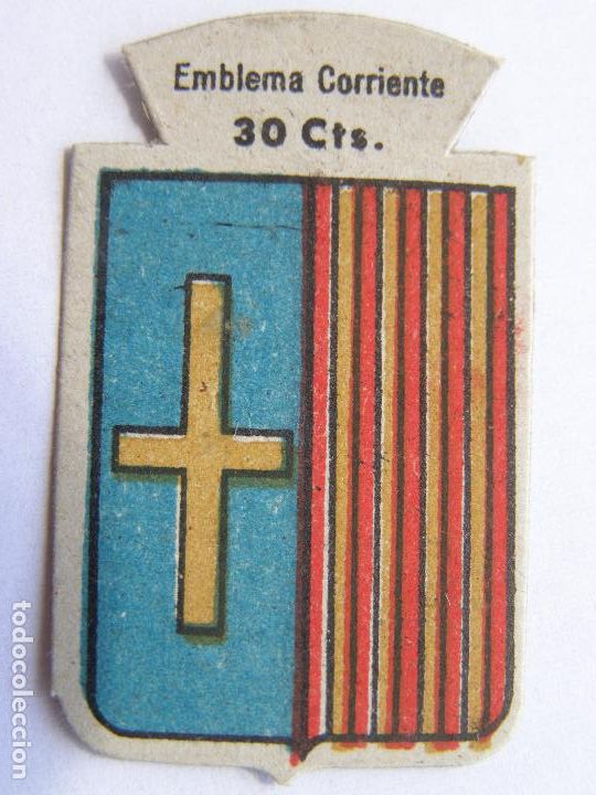 Military Antiques: EMBLEMA CORRIENTE AUXILIO SOCIAL 30 CENTIMOS