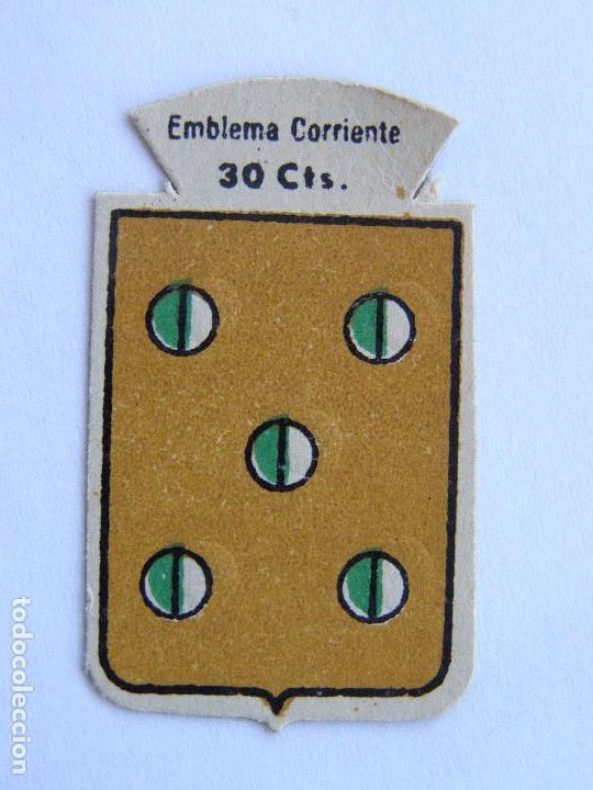 Military Antiques: EMBLEMA CORRIENTE AUXILIO SOCIAL 30 CENTIMOS