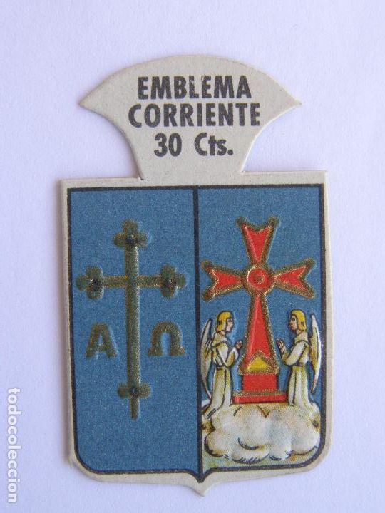 Military Antiques: EMBLEMA CORRIENTE AUXILIO SOCIAL 30 CENTIMOS ASTURIAS