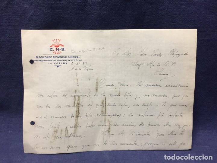 Military Antiques: 1939 delegado provincial sindical de falange la coru&ntilde;a a morales pleguezuelo huesca jefe Ob Pub