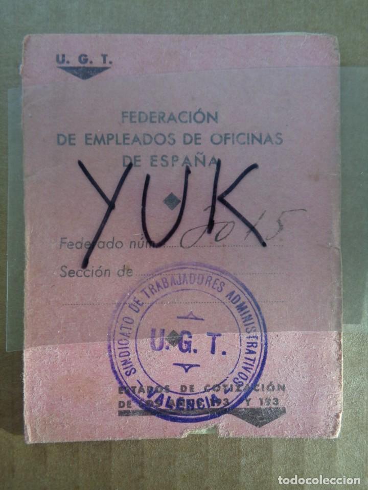 Militaria: carnet con 7 vi&ntilde;etas / cuotas de la federacion de empleados de oficina de espa&ntilde;a de 1938 - raro