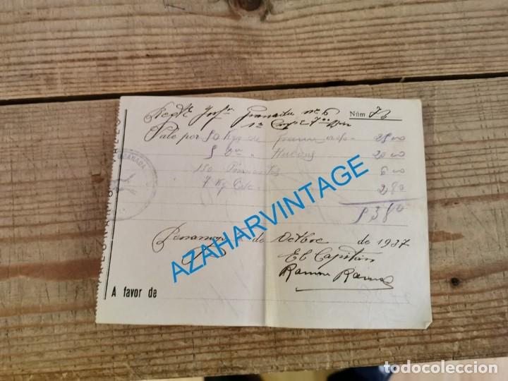 Militaria: PE&Ntilde;ARROYA, CORDOBA,1937, GUERRA CIVIL, VALE COMESTIBLES REG.INFANTERIA GRANADA N&ordm;6