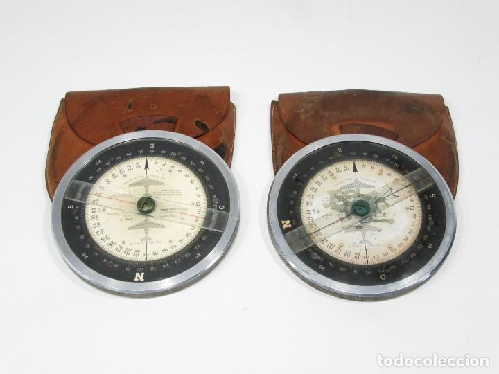 Militaria: Pareja de calculadores de vuelo. C. Plath modelo DR2. Knemeyer, Hamburgo. Guerra Civil. Aviaci&oacute;n.