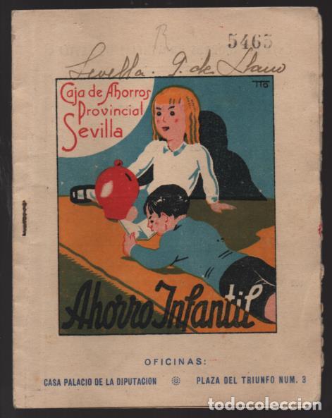 Military Antiques: SEVILLA,-LIBRETA DE AHORRO INFANTIL- CAJA PROVINCIAL,- COMPLETAVER FOTOS