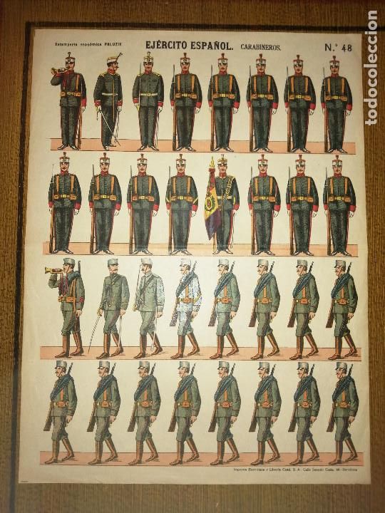 Militaria: BARCELONA,- EJERCITO ESPA&Ntilde;OL- CARABINEROS. N&ordm; 48,- MIDE: 37 X 28 C.M. VER FOTOS