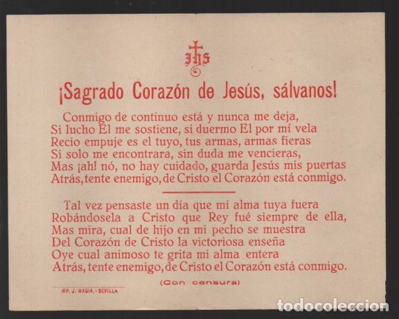 Militaria: SEVILLA,--SAGRADO CORAZON DE JESUS , SALVANOS&iexcl; VER FOTO