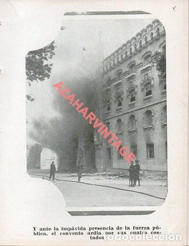 Militaria: MADRID, 1936, GUERRA CIVIL, INCENDIO CONVENTO SAN FRANCISCO, LAMINA, 12X9 CMS