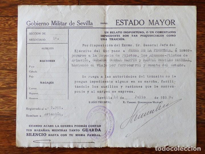 Militaria: AVIACI&Oacute;N MILITAR ESTADO MAYOR, ORDEN A PILOTOS CON ADVERTENCIA. SEVILLA. 12 DE JULIO 1938