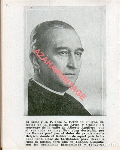 Militaria: MADRID, 1936, GUERRA CIVIL, PEREZ DEL PULGAR, DIRECTOR ESCUELA ARTES Y OFICIOS, LAMINA, 12X9 CMS