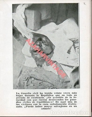 Militaria: CASTILBLANCO , 1936, GUERRA CIVIL, GUARDIA CIVIL ASESINADO, LAMINA, 12X9 CMS