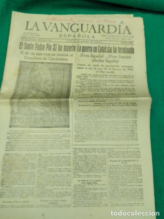Militaria: LA VANGUARDIA ESPA&Ntilde;OLA. 11 DE FEBRERO DE 1939. LA GUERRA EN CATALU&Ntilde;A HA TERMINADO.