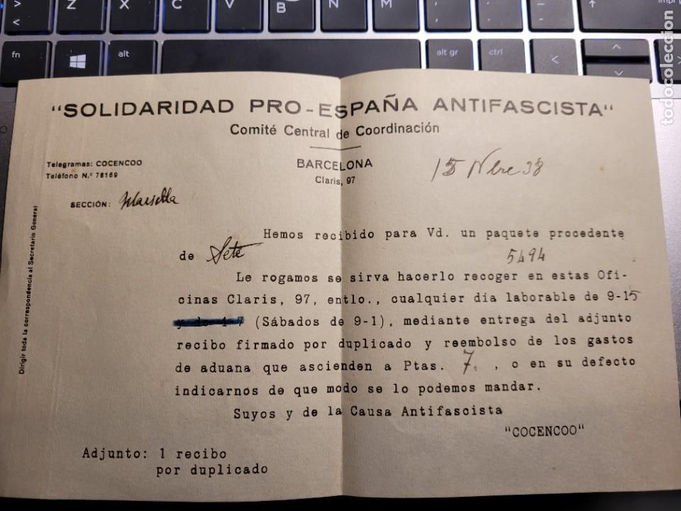 Militaria: Solidaridad Pro-Espa&ntilde;a antifascista. Barcelona. Guerra Civil