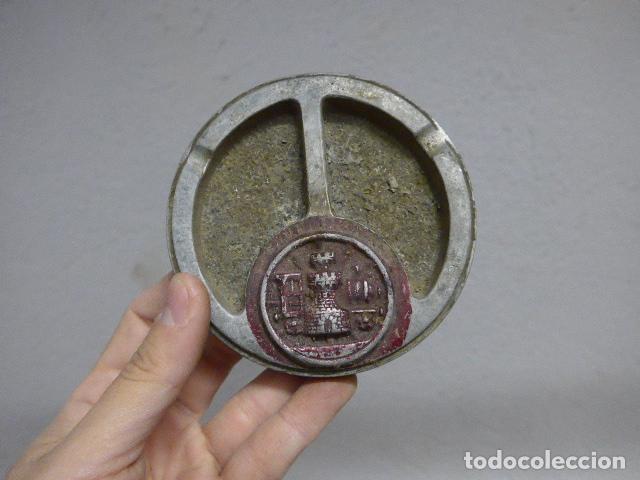 Military Antiques: Antiguo cenicero de ingenieros de ferrocarril, original, tren.