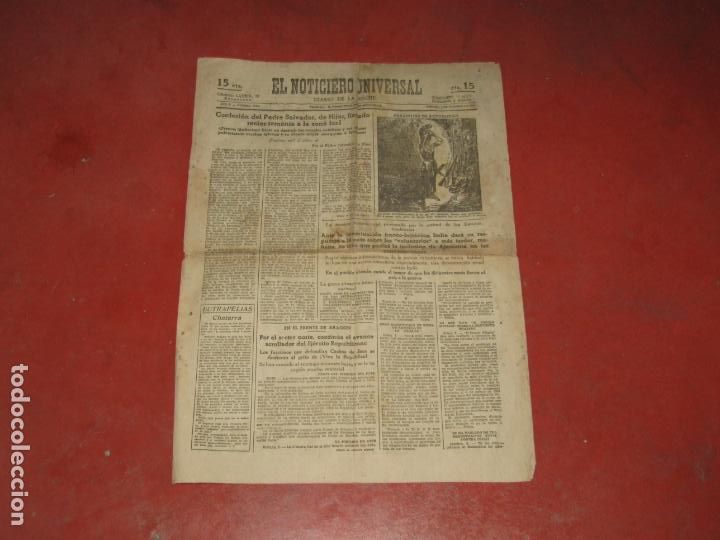 Militaria: Antiguo Peri&oacute;dico EL NOTICIERO UNIVERSAL Diario de la Noche de Guerra Civil - Octubre de 1937
