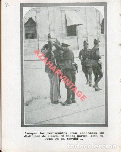 Militaria: SEVILLA , 1936, GUERRA CIVIL, TRANSEUNTES CACHEADOS, LAMINA, 12X9 CMS