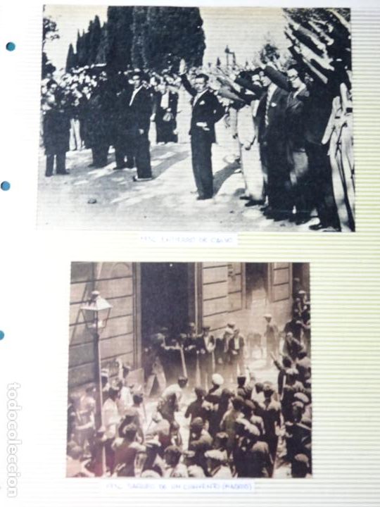 Militaria: 2 FOTOS FOTOGRAF&Iacute;AS DE M&Aacute;LAGA. RECORTES PERI&Oacute;DICOS A&Ntilde;OS 40. 1936 ENTIERRO CALVO SOTELO, SAQUEO