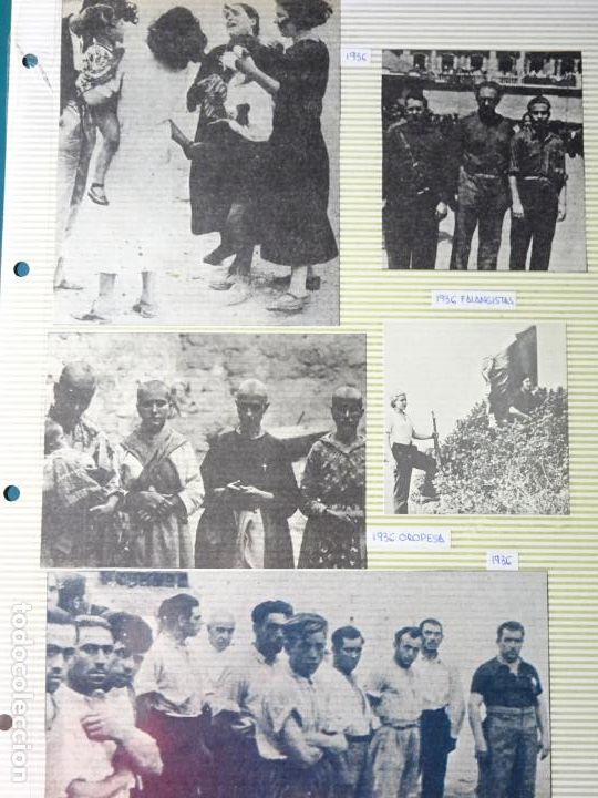 Militaria: 5 FOTOS FOTOGRAF&Iacute;AS DE M&Aacute;LAGA. RECORTES PERI&Oacute;DICOS A&Ntilde;OS 40. 1936 FALANGISTAS OROPESA