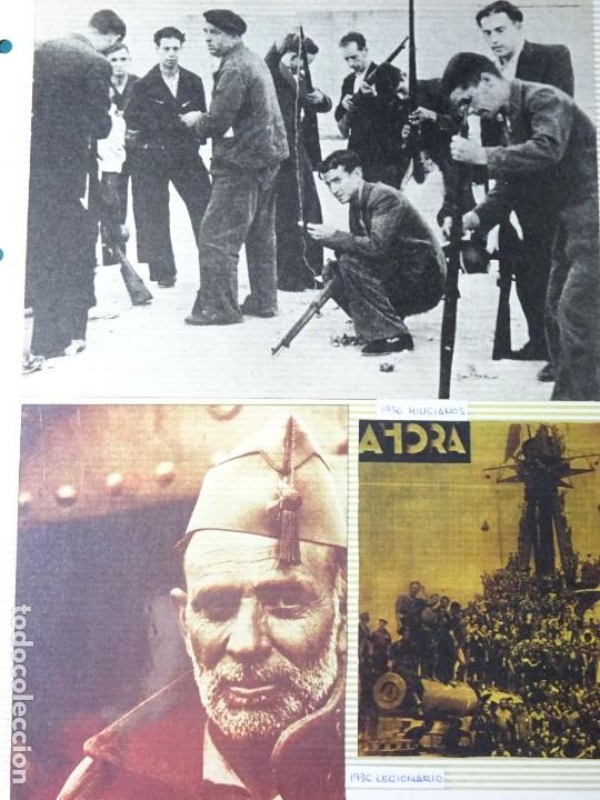 Militaria: 3 FOTOS FOTOGRAF&Iacute;AS DE M&Aacute;LAGA. RECORTES PERI&Oacute;DICOS A&Ntilde;OS 40. MILICIANOS LEGIONARIO