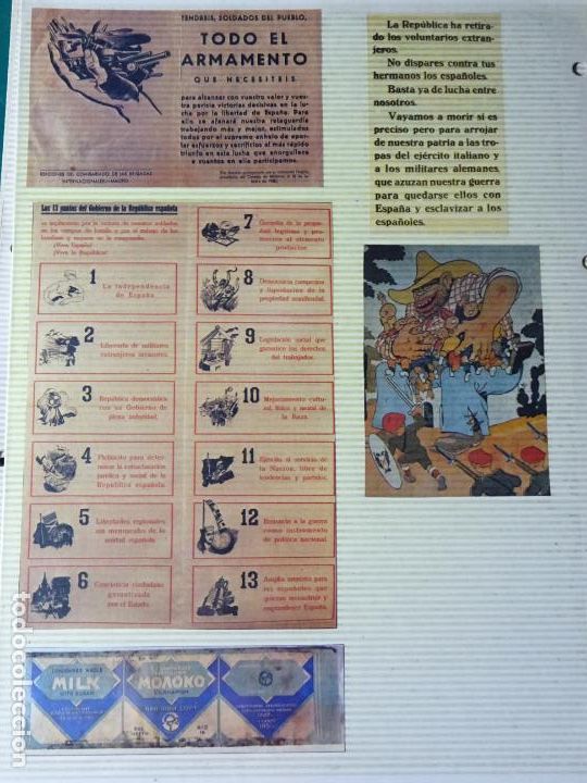 Militaria: 5 RECORTES POL&Iacute;TICO MILITARES. GUERRA CIVIL FRANQUISMO REP&Uacute;BLICA. ARMAMENTO BRIGADAS INTERNACIONAL 9