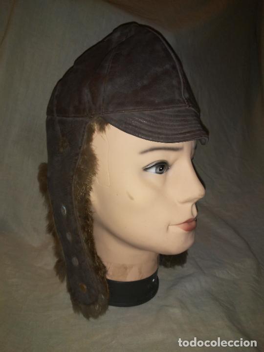Military Antiques: ANTIGUO GORRO EN PIEL DE AVIADOR GUERRA CIVIL ESPA&Ntilde;OLA.