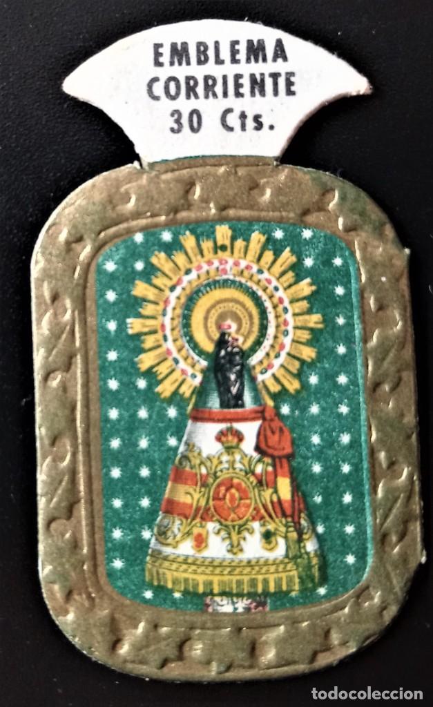 Military Antiques: EMBLEMA AUXILIO SOCIAL CORRIENTE 30 CTS VIRGEN ZARAGOZA