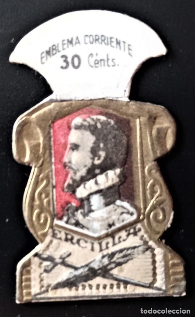 Military Antiques: EMBLEMA AUXILIO SOCIAL CORRIENTE 30 CTS ALFONSO DE ERCILLA