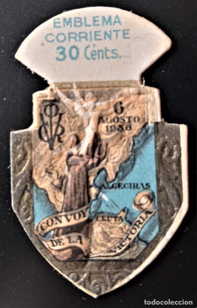Military Antiques: EMBLEMA AUXILIO SOCIAL CORRIENTE 30 CTS FRANCO