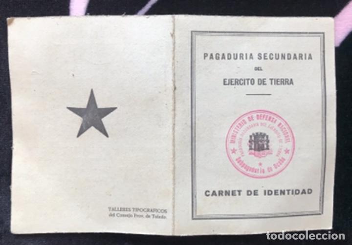 Militaria: CARNET DE IDENTIDAD DE PAGADURIA EJ&Eacute;RCITO TIERRA OCA&Ntilde;A TOLEDO