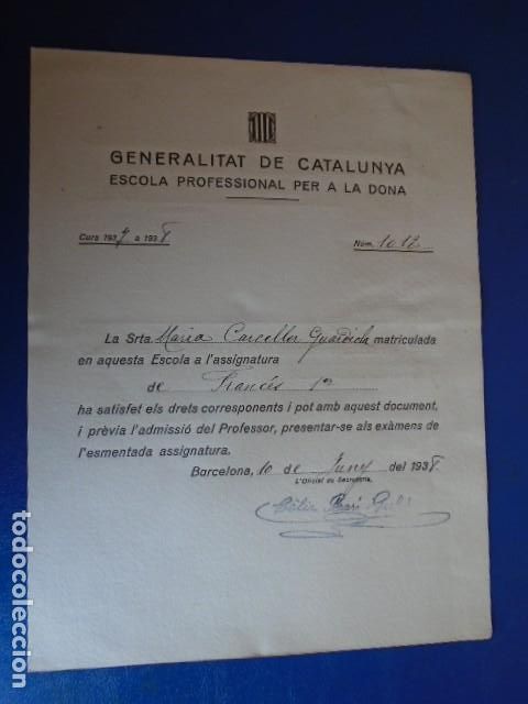 Military Antiques: (GC-1005)GUERRA CIVIL ESCOLA PROFESSIONAL PER LA DONA
