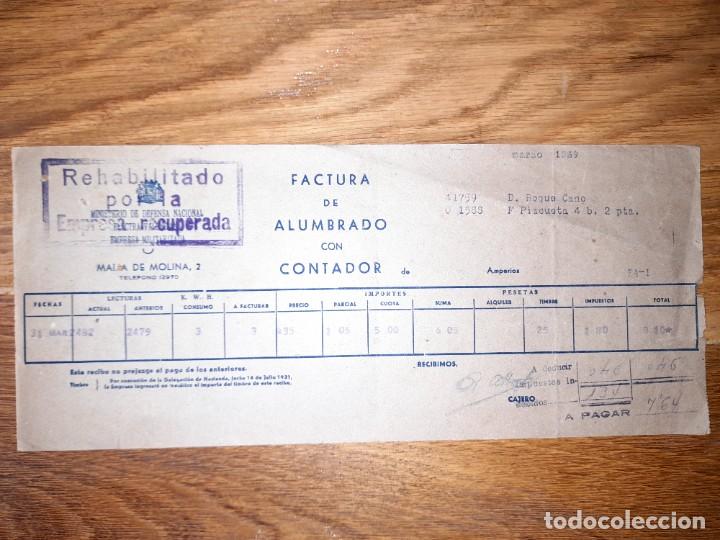 Military Antiques: Factura guerra civil Alumbrado empresa militarizada Ministerio de Defensa Nacional Valencia